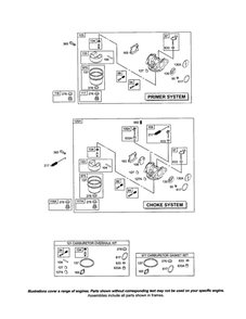 Carburetor Diagram and Parts List for 12F700 0505 - 2791 Briggs and Stratton Engine